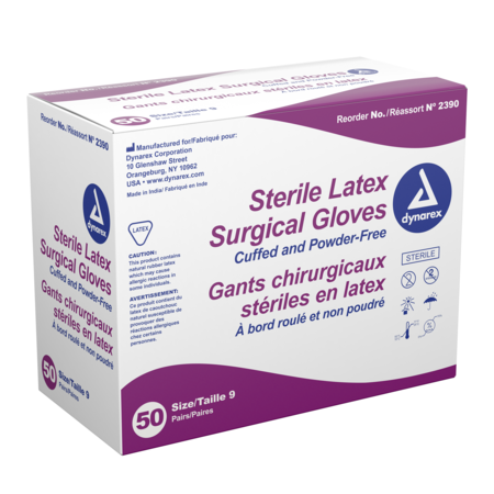 DYNAREX Sterile Latex Surgical Glove- Powder-Free - Size 8.5 2385